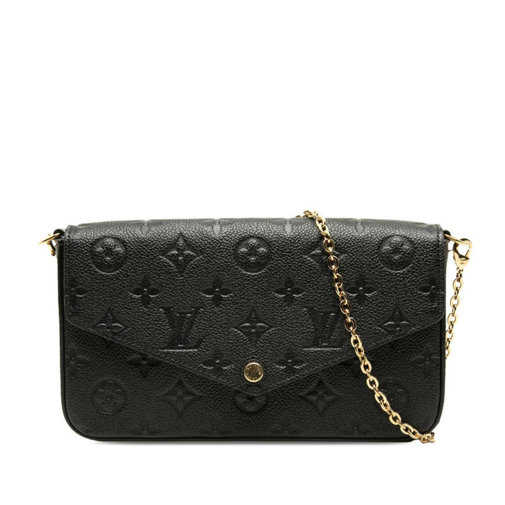 Louis Vuitton Monogram Empreinte Pochette Leather Shoulder Bag Noir Black